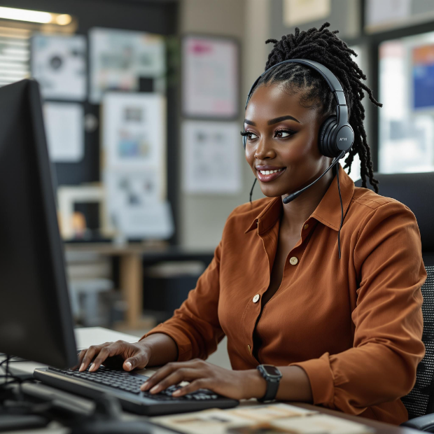 Dedicated Support - Customer support representative with headset